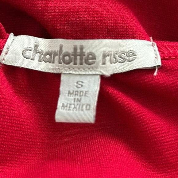 Charlotte Russe Women 90-Y2k Sleeveless Caged Bodysuit Red Cyber Club Rave Small - Picture 4 of 7